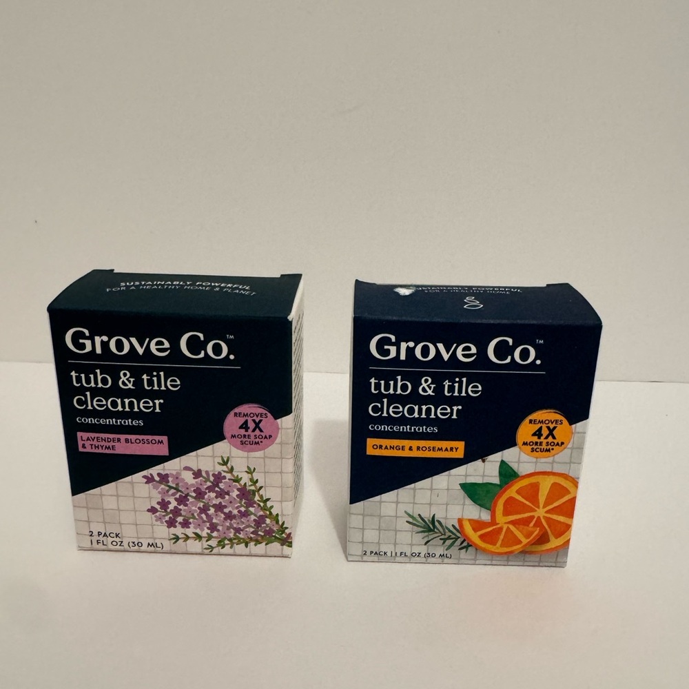 Lot Of 2 Grove Co Tub & Tile Concentrates Cleaner 2 Pack Each 1 FL OZ